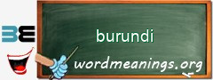 WordMeaning blackboard for burundi